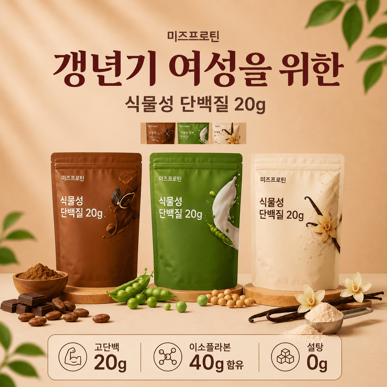미즈프로틴 파우치 3종 제품 컷